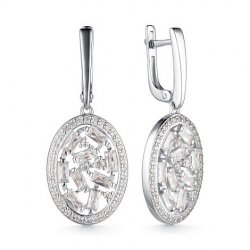 Cercei Suspendați din argint  cu pietre Cubic Zirconia Incolor