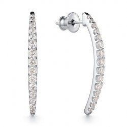 Cercei Pusete din argint  cu pietre Cubic Zirconia Incolor