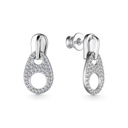Cercei Pusete din argint  cu pietre Cubic Zirconia Incolor