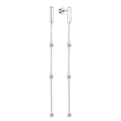 Cercei Pusete din argint  cu pietre Cubic Zirconia Incolor