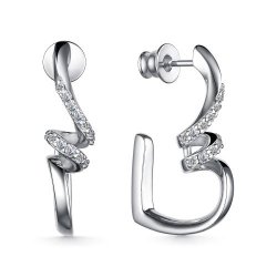 Cercei Pusete din argint  cu pietre Cubic Zirconia Incolor