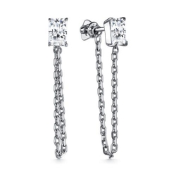 Cercei Pusete din argint  cu pietre Cubic Zirconia Incolor