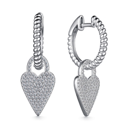 Cercei Creole din argint  cu pietre Cubic Zirconia Incolor