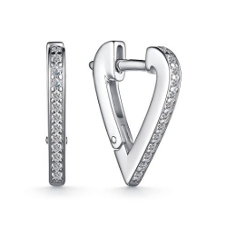 Серьги из серебра с камнями Фианит