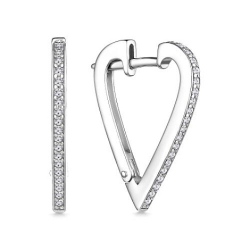 Серьги из серебра с камнями Фианит