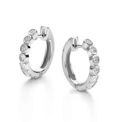 Cercei Creole din argint cu Cubic Zirconia Incolor
