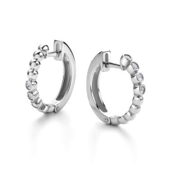 Cercei Creole din argint  cu pietre Cubic Zirconia Incolor