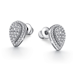 Cercei Pusete din argint  cu pietre Cubic Zirconia Incolor