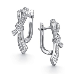 Cercei din argint  cu pietre Cubic Zirconia Incolor