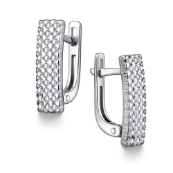 Cercei din argint  cu pietre Cubic Zirconia Incolor