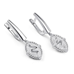 Cercei Suspendați din argint  cu pietre Cubic Zirconia Incolor