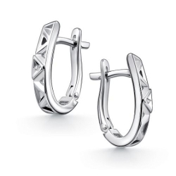 Серьги из серебра с камнями Бриллиант