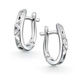 Серьги из серебра с камнями Бриллиант