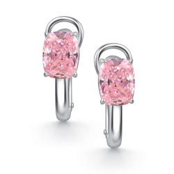Серьги из серебра с камнями Фианит Розовый