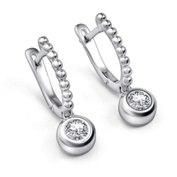 Серьги из серебра с камнями Фианит