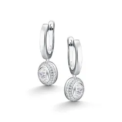 Cercei Suspendați din argint cu Cubic Zirconia Incolor, Cristal de munte