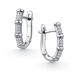 Cercei din argint  cu pietre Cubic Zirconia Incolor