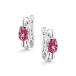 Серьги из серебра с камнями Фианит Розовый