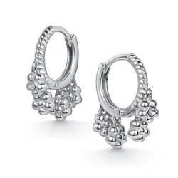 Серьги Конго из серебра с камнями Бриллиант