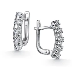 Серьги из серебра с камнями Муассанит