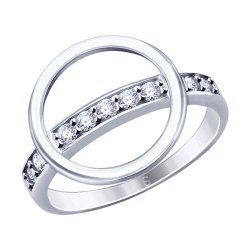 Inel din argint  cu pietre Cubic Zirconia Incolor
