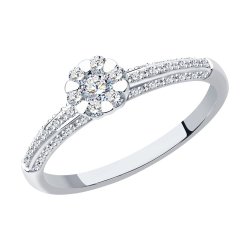Inel din aur alb cu pietre Diamant