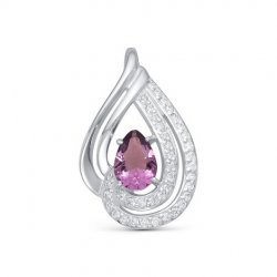 Pandantiv din argint  cu pietre Cubic Zirconia Incolor, Sticla de Bijuterie