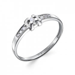 Inel din aur alb cu pietre Diamant