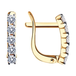 Cercei din aur roșu cu pietre Cubic Zirconia Incolor