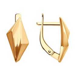 Серьги из красного золота без камней
