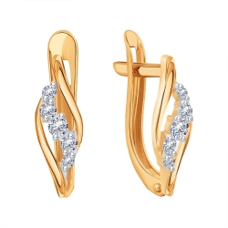 Cercei p-u copii din aur roșu cu Cubic Zirconia Incolor