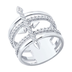 Inel din argint  cu pietre Cubic Zirconia Incolor