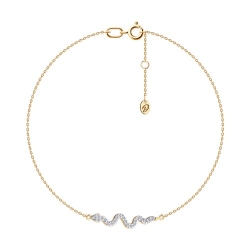 Браслет из красного золота с камнями Фианит