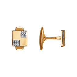 Butoni din aur roșu cu pietre Cubic Zirconia Incolor