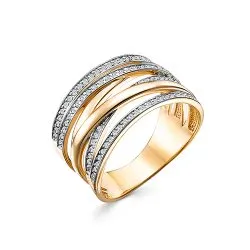 Inel din aur roșu cu Cubic Zirconia Incolor