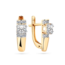 Cercei din aur roșu cu Cubic Zirconia Incolor