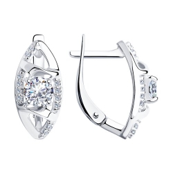 Cercei din argint  cu pietre Cubic Zirconia Incolor