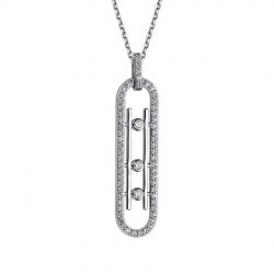 Colier din argint  cu pietre Cubic Zirconia Incolor