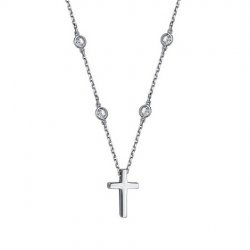 Colier din argint  cu pietre Cubic Zirconia Incolor