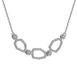 Colier din argint  cu pietre Cubic Zirconia Incolor