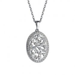 Colier din argint  cu pietre Cubic Zirconia Incolor