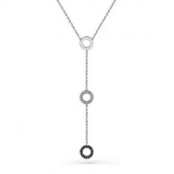 Colier din argint  cu pietre Cubic Zirconia Incolor, Cubic Zirconia Negru