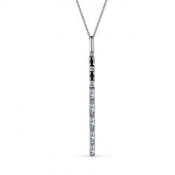 Colier din argint  cu pietre Cubic Zirconia Negru, Cubic Zirconia Incolor