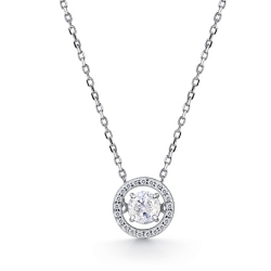 Colier din argint  cu pietre Cubic Zirconia Incolor, Cristal de munte
