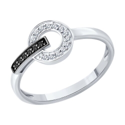 Inel din aur alb cu pietre Diamant, Diamant negru