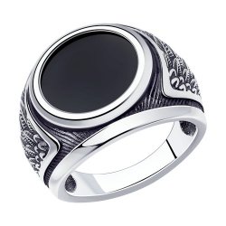 Inel din argint  cu pietre Nanospinel negru