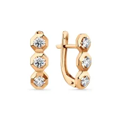 Cercei din aur roșu cu Cubic Zirconia Incolor