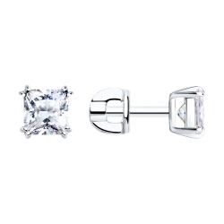 Cercei Pusete din argint  cu pietre Cubic Zirconia Incolor