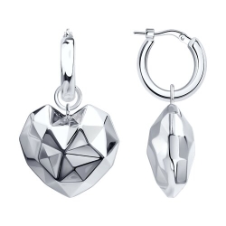 Серьги Конго из серебра без камней