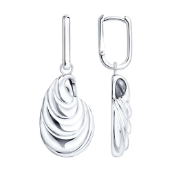 Серьги Конго из серебра без камней